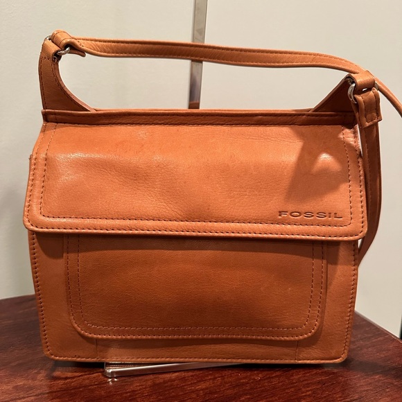 Fossil Brown Leather Crossbody Bag - Picture 1 of 8